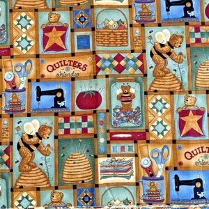 VTG Teresa Kogart SSI Quilting Bees Fat Square Lot of 9 pcs Buttons Bears Friend